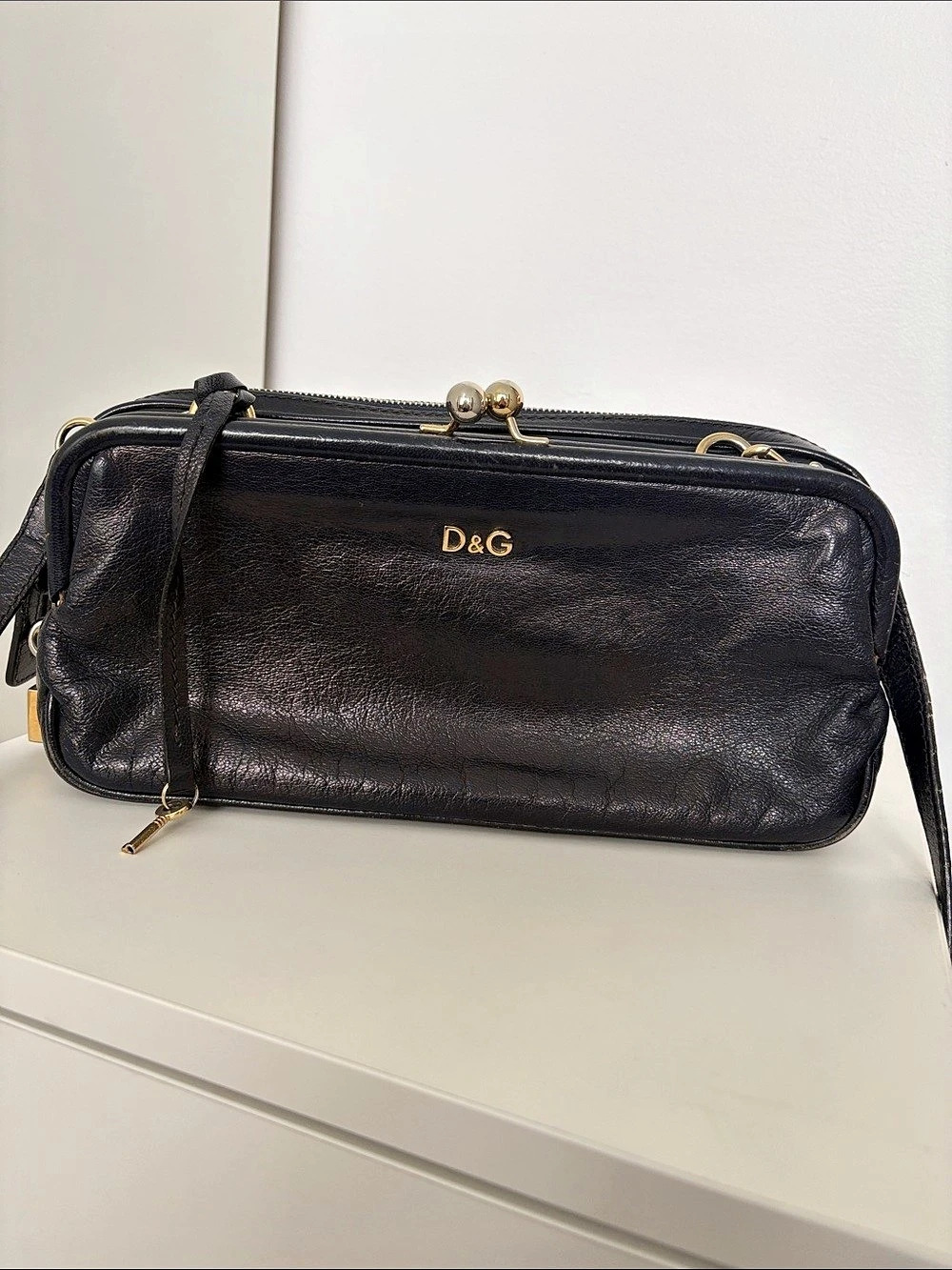 Dolce & Gabbana Black Vintage Crossbody Bag